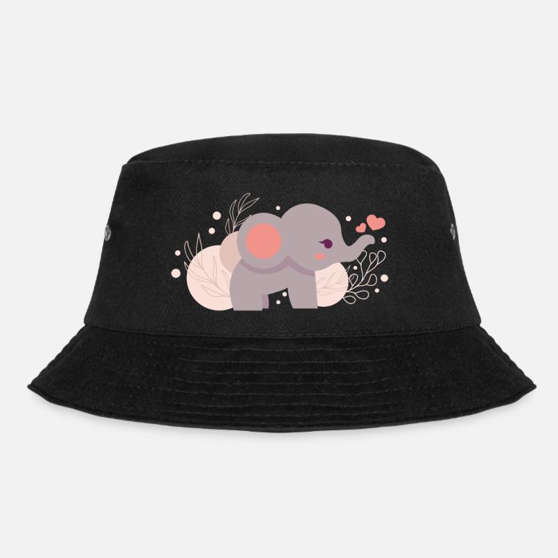 Elefant - Bucket Hat - Schwarz