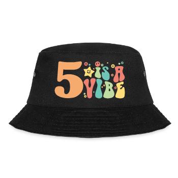 Five Is A Vibe, 5 Jahre alt, Kinder zum 5. Geburtstag - Bucket Hat - Schwarz - Vorne - Lela (165cm)