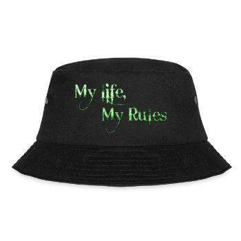 Mein Leben Meine Regeln Zitate Tattoo Zitat - Bucket Hat - Schwarz - Vorne - Lela (165cm)