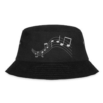 Musiknoten T-Shirt - Bucket Hat - Schwarz - Vorne - Lela (165cm)