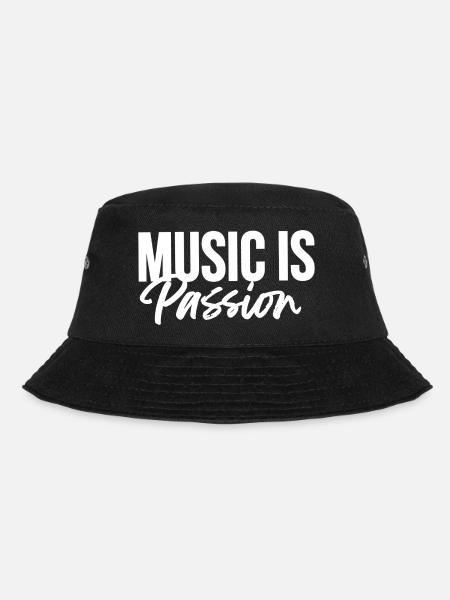 Music is passion - Bucket Hat - Schwarz