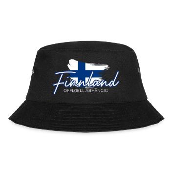 Finnland Offiziell Abhängig Flagge Urlaub Geschenk - Bucket Hat - Schwarz - Vorne - Lela (165cm)