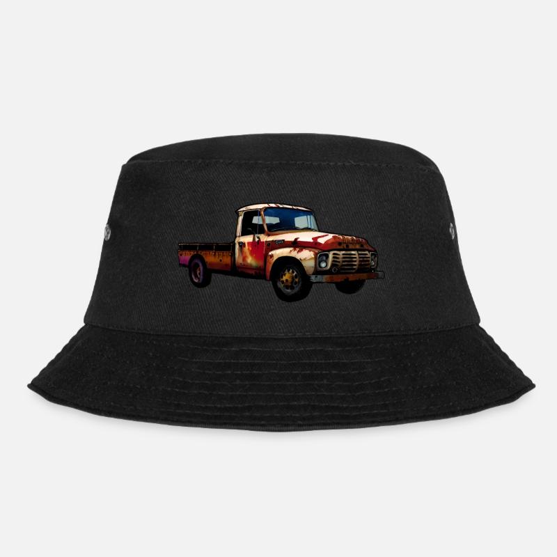 Rusty Pickup truck - Bucket Hat - black