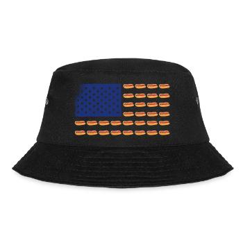 Independence Day American Flag Hot Dog 4. - Bucket Hat - black - Front - Lela (165cm)