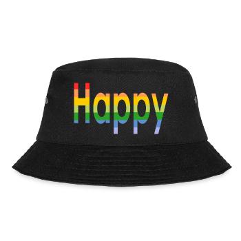 Feliz - Happy - Bucket Hat - black - Front - Lela (165cm)