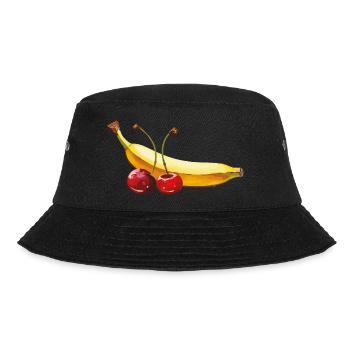banane kirschen - Bucket Hat - Schwarz - Vorne - Lela (165cm)