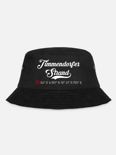 Timmendorfer Strand Koordinaten - Bucket Hat - Schwarz