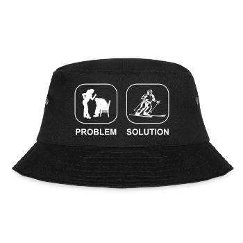 Skiers Skiing Outfit Skiing Skiing Ski Design - Bucket Hat - black - Front - Lela (165cm)