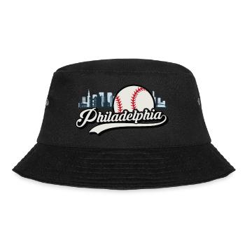 Philadelphia baseball skyline Philly USA sports - Bucket Hat - black - Front - Lela (165cm)