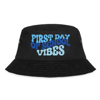 First Day of School Vibes teacher back to school - Bucket Hat - black - Front - Lela (165cm)