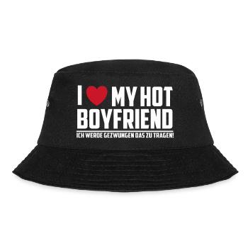 i love my hot boyfriend - Bucket Hat - Schwarz - Vorne - Lela (165cm)