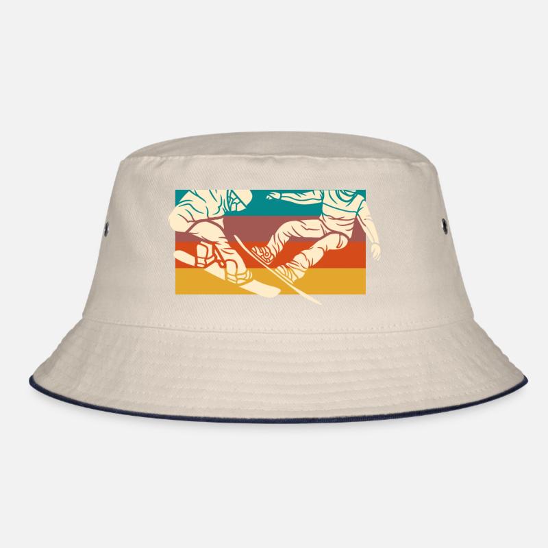 Vintage Snowboard - Retro Snowboard Geschenkidee Bucket Hat