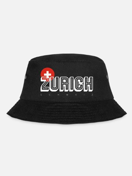 Zürcher Wortmarke mit Schweizer Wappen - Bucket Hat - Schwarz