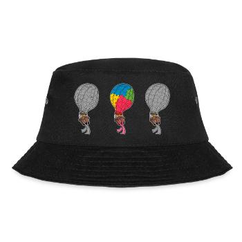 Luftballon Autist Autism thing Puzzleteil Be Kind - Bucket Hat - Schwarz - Vorne - Lela (165cm)
