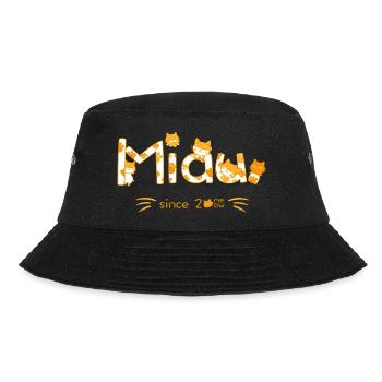 Meow lettering with cats - Bucket Hat - black - Front - Lela (165cm)