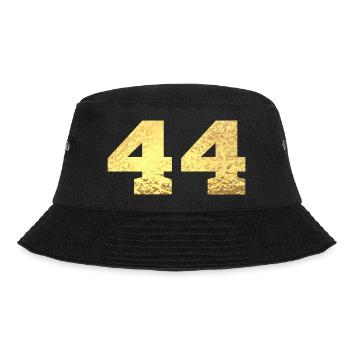 Number 44 Gold Glitter - 44th Anniversary - Bucket Hat - black - Front - Lela (165cm)