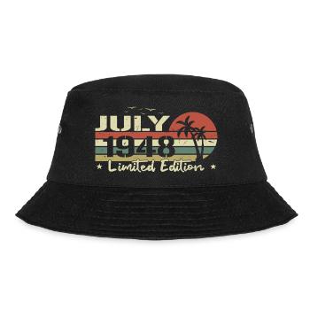 July 76th Anniversary Born 1948 Vibe Vintage - Bucket Hat - black - Front - Lela (165cm)