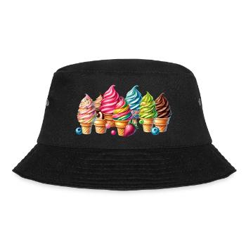 Add a sweet touch with these colorful ice cream motifs - Bucket Hat - black - Front - Lela (165cm)