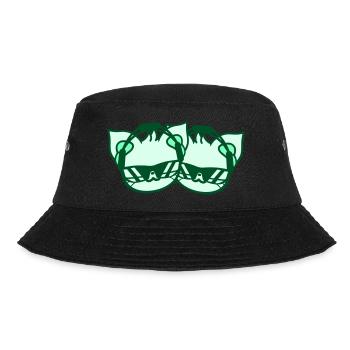 2 DJ Katzen Team Freunde Tiere Haustier Kätzchen - Bucket Hat - Schwarz - Vorne - Lela (165cm)