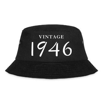 Vintage 1946 - Birthday Gift Idea - Bucket Hat - black - Front - Lela (165cm)