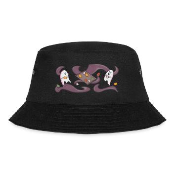 Ghosts Baking Cookies - Wide Motif - Bucket Hat - black - Front - Lela (165cm)