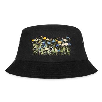 Wildflower Meadow - Natural Watercolor Blooms - Bucket Hat - black - Front - Lela (165cm)