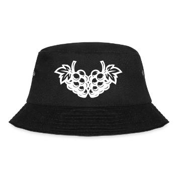 Weintrauben Symbol - Bucket Hat - Schwarz - Vorne - Lela (165cm)