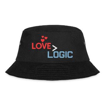 Love Greater Than Logic Design - Bucket Hat - black - Front - Lela (165cm)