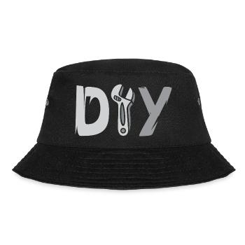 DIY Design – Werkzeug Logo für Heimwerker Bastler - Bucket Hat - Schwarz - Vorne - Lela (165cm)