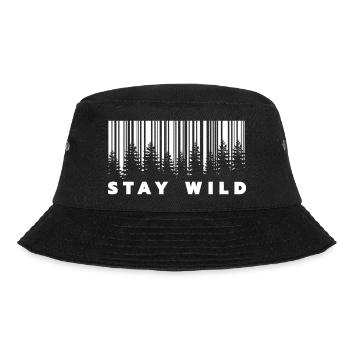 Stay Wild Forest Barcode  - Bucket Hat - Schwarz - Vorne - Lela (165cm)