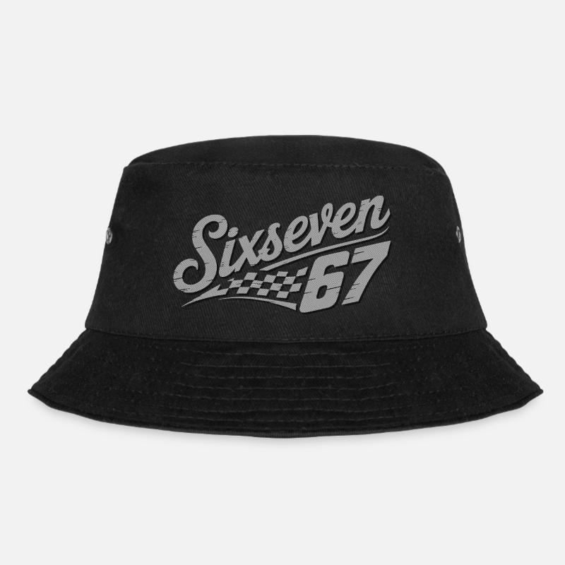 Six Seven Checkered Flag - Bucket Hat - black