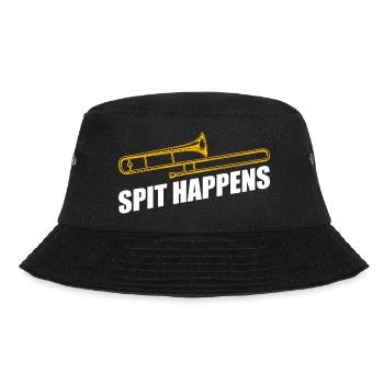Spit happens Posaune Posaunenspieler Posaunist - Bucket Hat - Schwarz - Vorne - Lela (165cm)