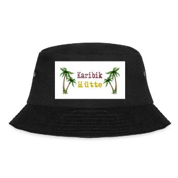 Karibik Hütte Palmen Inselidylle - Bucket Hat - Schwarz - Vorne - Lela (165cm)