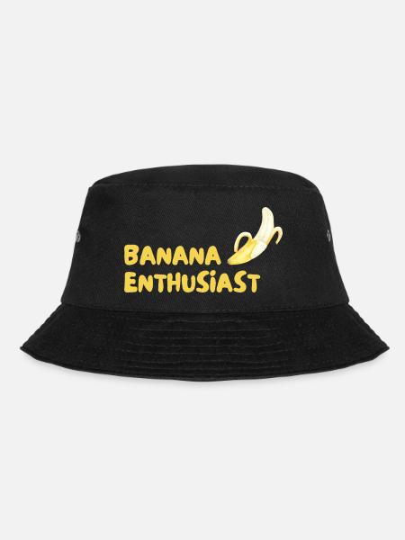 Banana Enthusiast Logo - Bucket Hat - black