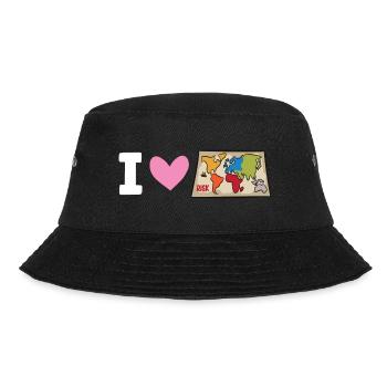 Risiko - I Love, Ich liebe, Herz - Bucket Hat - Schwarz - Vorne - Lela (165cm)