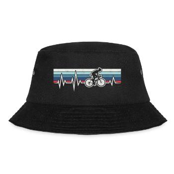 CYCLIST HEARTBEAT CYCLING RETRO ROAD BIKE - Bucket Hat - black - Front - Lela (165cm)