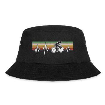 CYCLIST HEARTBEAT CYCLING RETRO ROAD BIKE - Bucket Hat - black - Front - Lela (165cm)