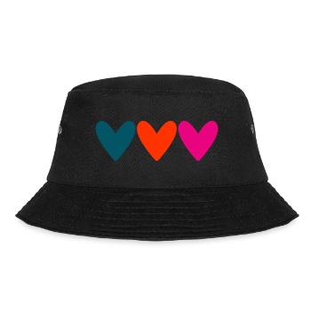 VALENTINSTAG. Junggesellinnenabschied. ICH LIEBE DICH. ICH LIEBE DICH. LIEBE - Bucket Hat - Schwarz - Vorne - Lela (165cm)