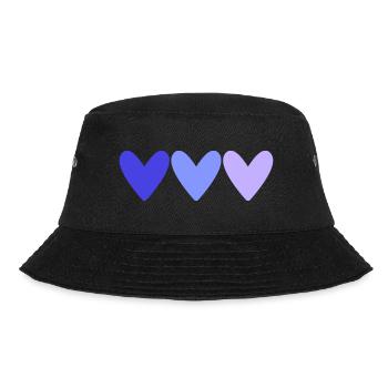 HERZ. HERZ. VALENTINSTAG. LIEBE. LIEBE. PAAR. - Bucket Hat - Schwarz - Vorne - Lela (165cm)