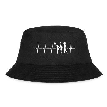 Funny Cheerleading Heartbeat - Bucket Hat - black - Front - Lela (165cm)
