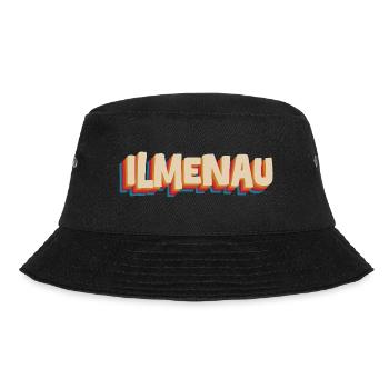 Ilmenau Retro Lettering - Stadt Design - Bucket Hat - black - Front - Lela (165cm)