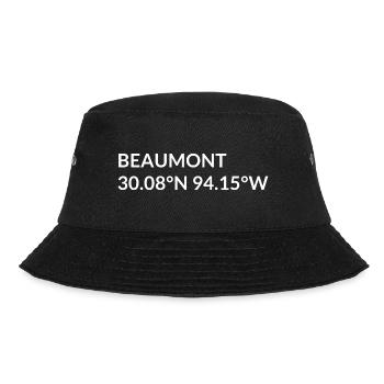 Beaumont Texas USA Koordinaten - Bucket Hat - Schwarz - Vorne - Lela (165cm)