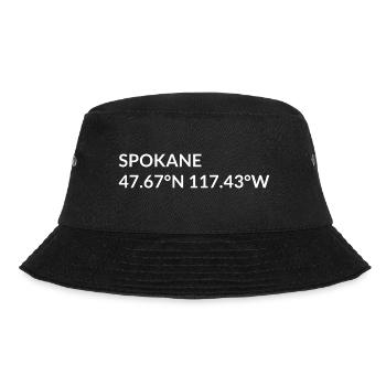 Spokane, Washington, United States Coordinates - Bucket Hat - black - Front - Lela (165cm)
