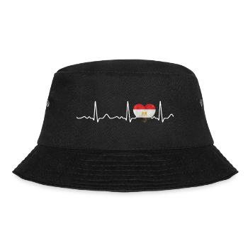 Egypt - Heartbeat, pulse, heart line, ECG - Bucket Hat - black - Front - Lela (165cm)