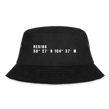 Regina Kanada Koordinaten - Bucket Hat - Schwarz - Vorne - Lela (165cm)