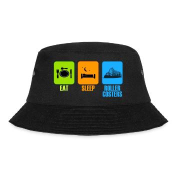eat sleep roller coaster free time gift - Bucket Hat - black - Front - Lela (165cm)