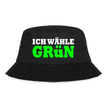 Ich wähle grün - Bucket Hat - Schwarz - Vorne - Lela (165cm)
