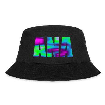 Vorname Ana in bunten Großbuchstaben - Bucket Hat - Schwarz - Vorne - Lela (165cm)