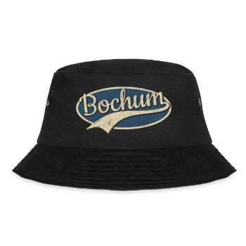 Bochum Deutschland Vintage Typografie - Bucket Hat - Schwarz - Vorne - Lela (165cm)