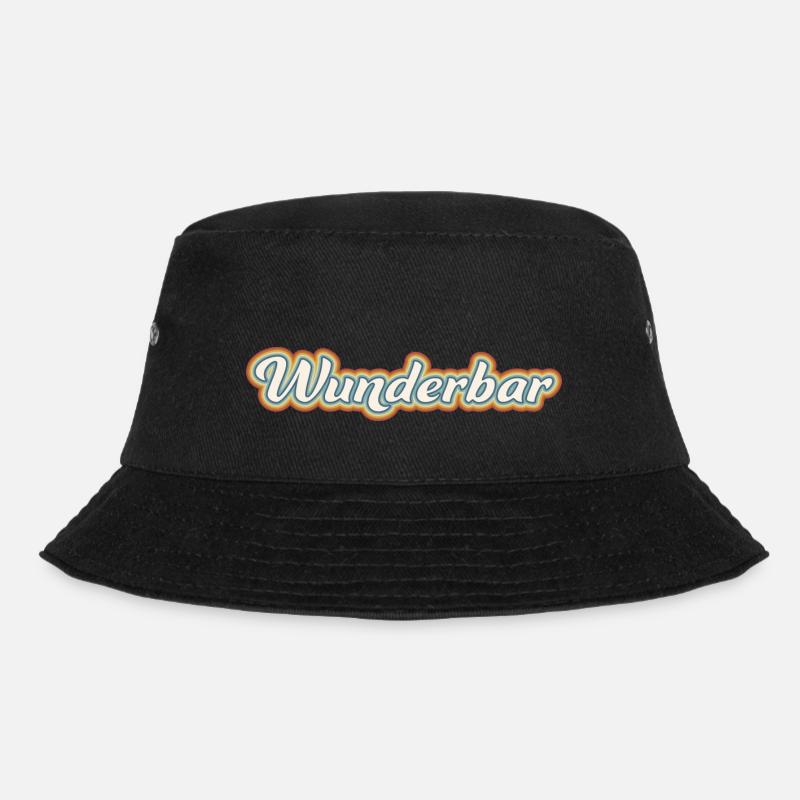 Wunderbar - Lebensmotto Bunt Glück - Bucket Hat - Schwarz